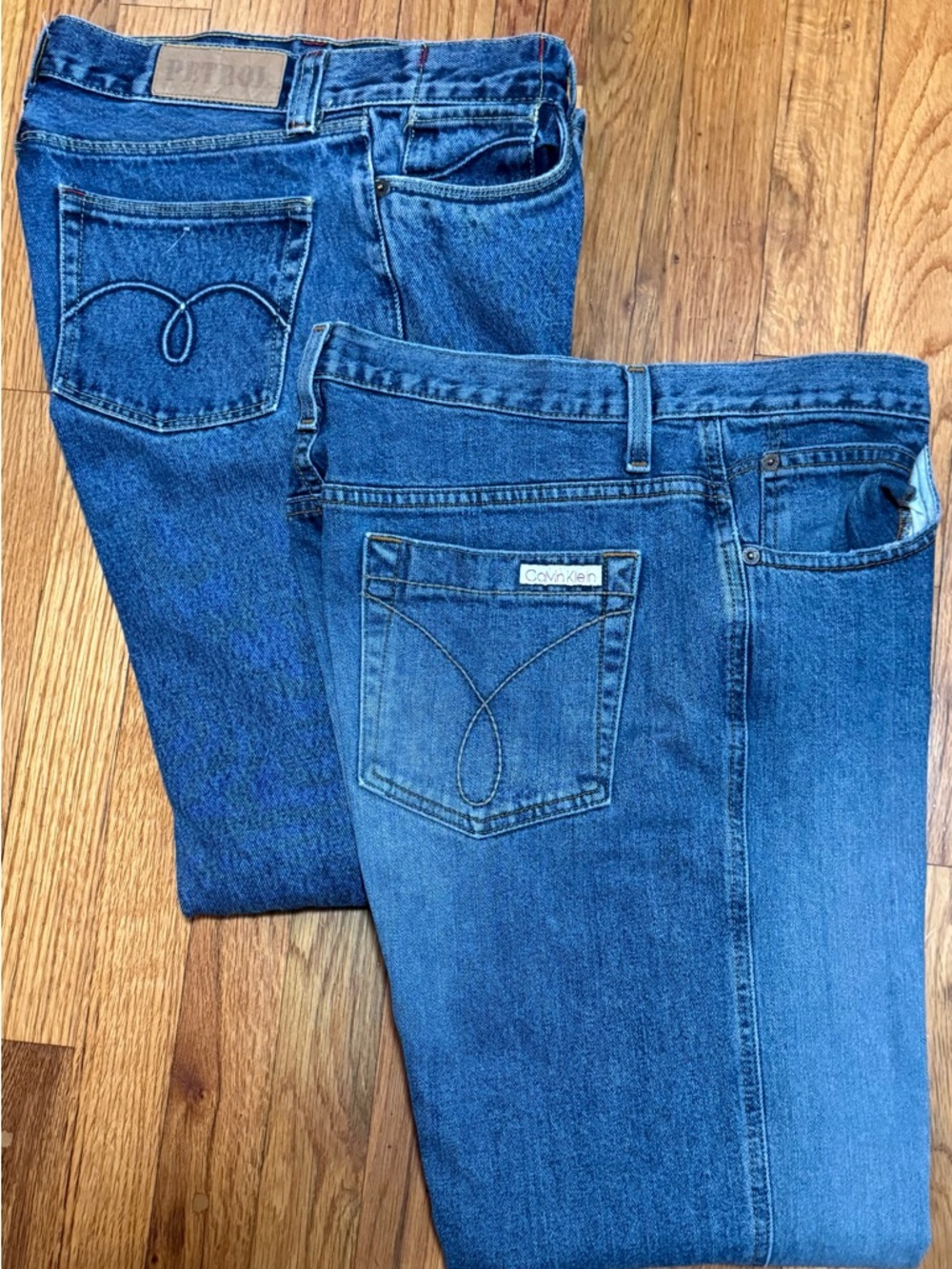 Lot Of 2 Women’s 31x32 Size 12 Vintage Jeans, Petrol Heartbreakers/Calvin Klein